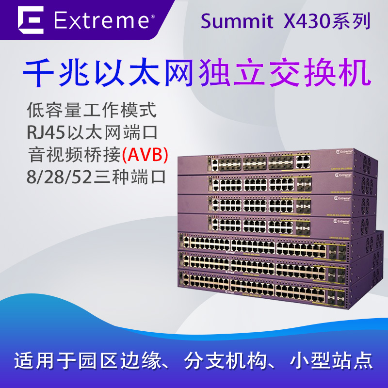 Extreme極進 Summit X430 入門級可網管千兆交換機