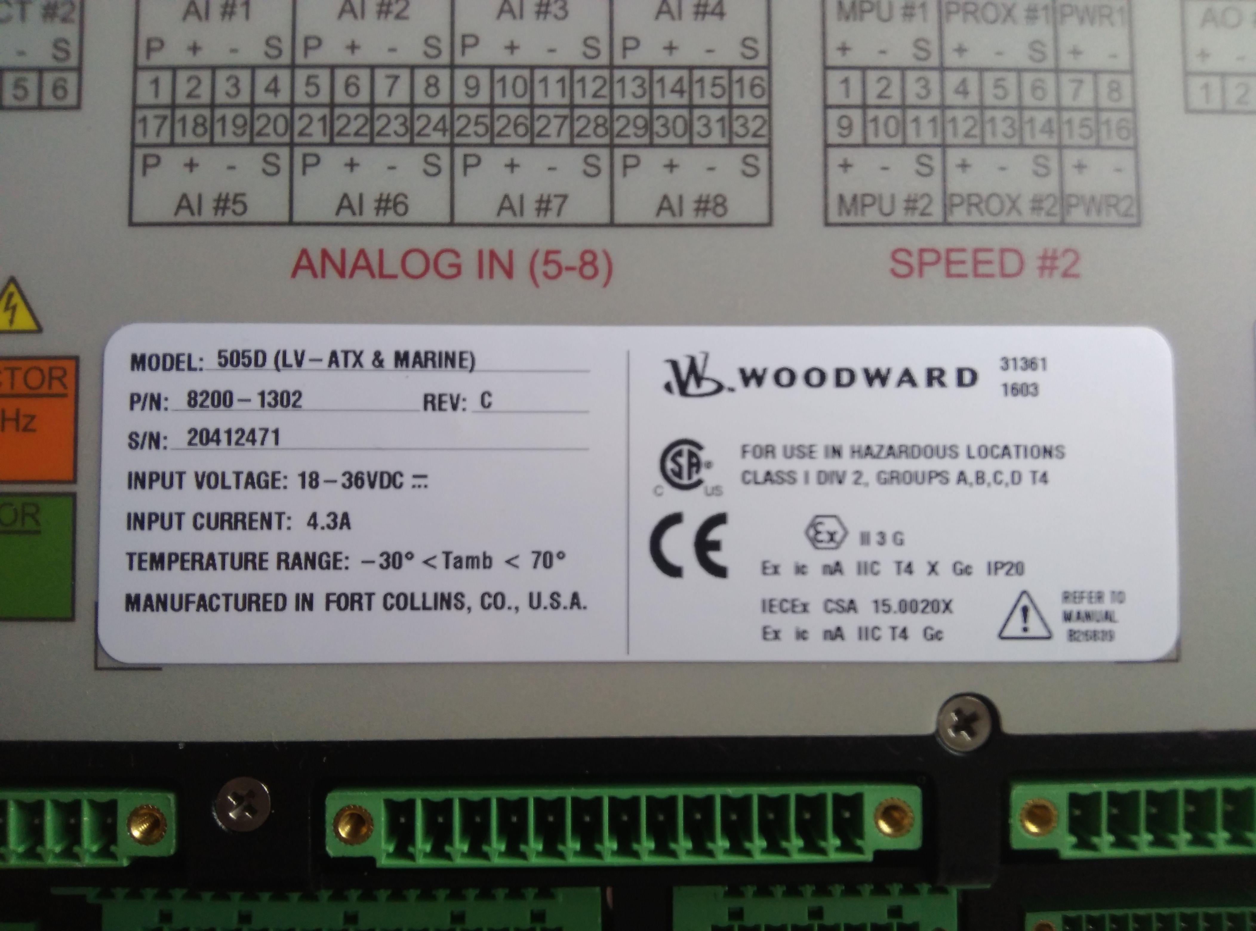 8200-1300 woodward 505控制器