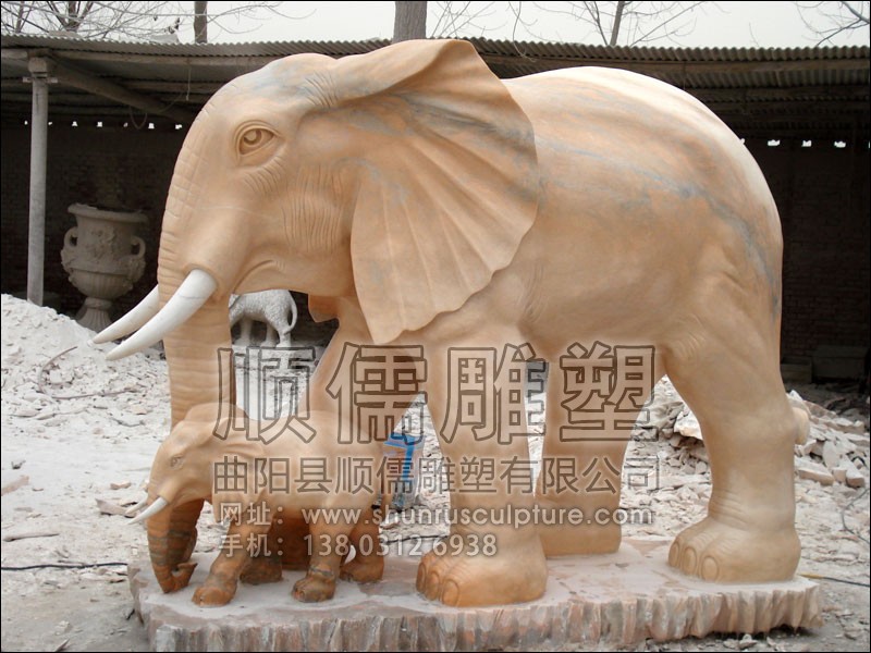 大象-001-石雕-顺儒雕塑