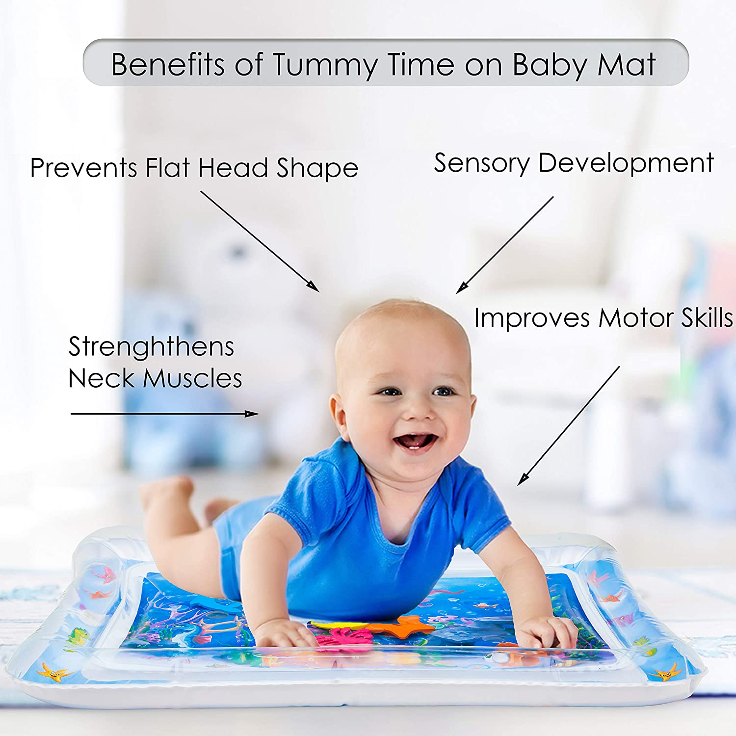 Picture of  Inflatable Tummy Time Premium Water mat Infants and Toddlers is The Perfect Fun time Play Activity Center Your Baby's Stimulation Growth
