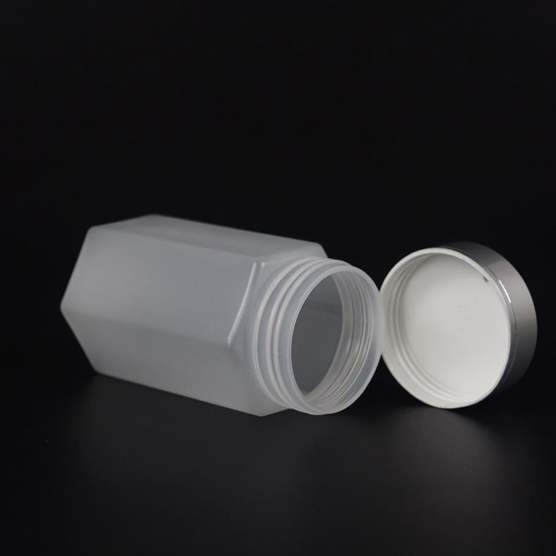 六角塑料瓶，HDPE材質，用于食品包裝，中藥材包裝瓶，配金屬蓋