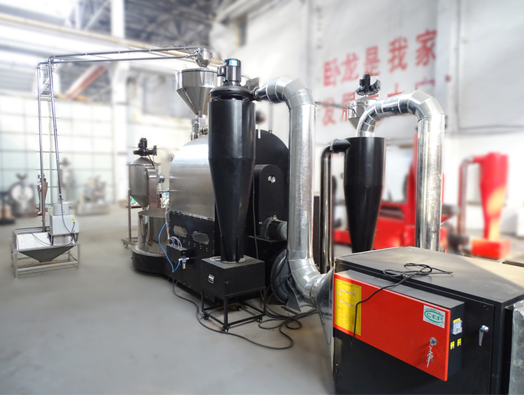 东亿DY120KG大型商用咖啡烘焙机 欧姆龙PLC自动咖啡烘焙机
