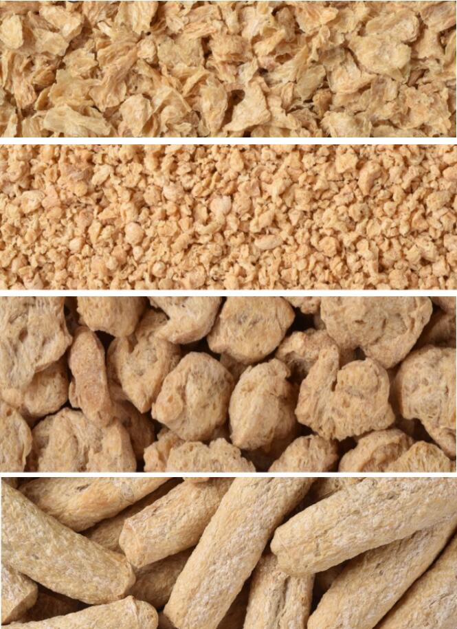 Textured soy protein fying