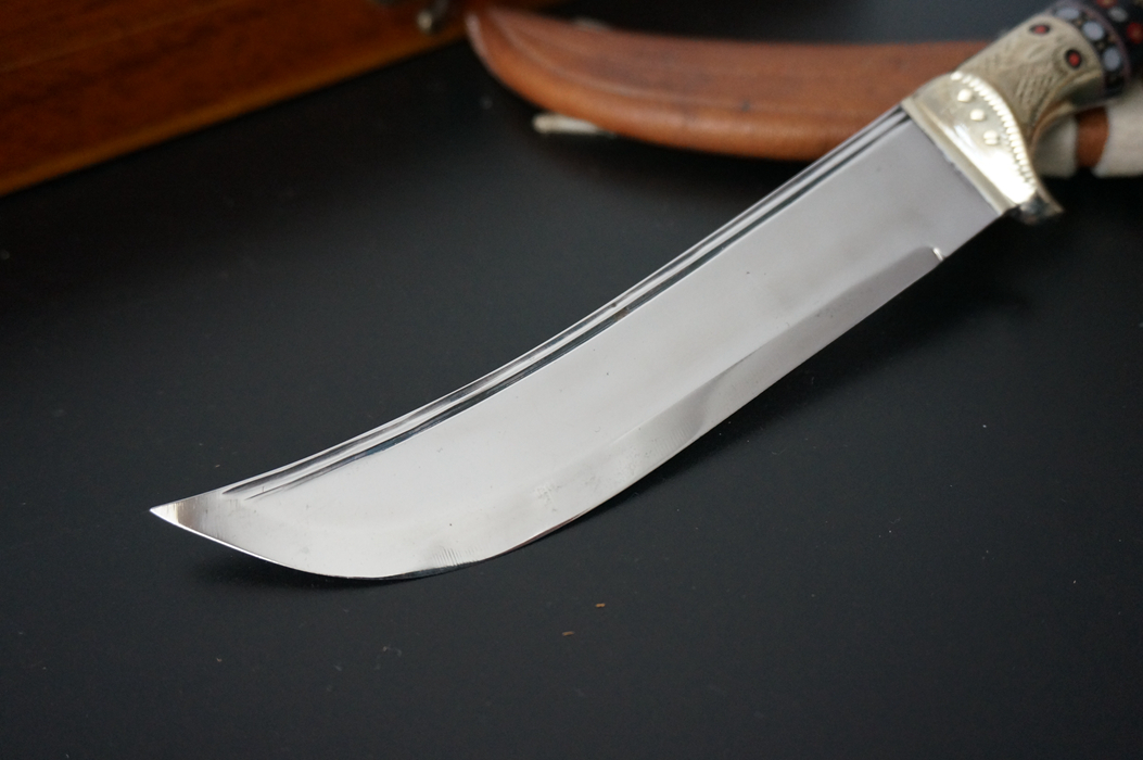 【精品弯刀】960元包邮送牛皮刀鞘和护刀油 英吉沙鹰嘴造型弯刀,全长