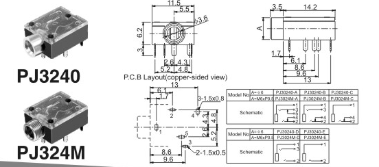 耳机插座pj324324m