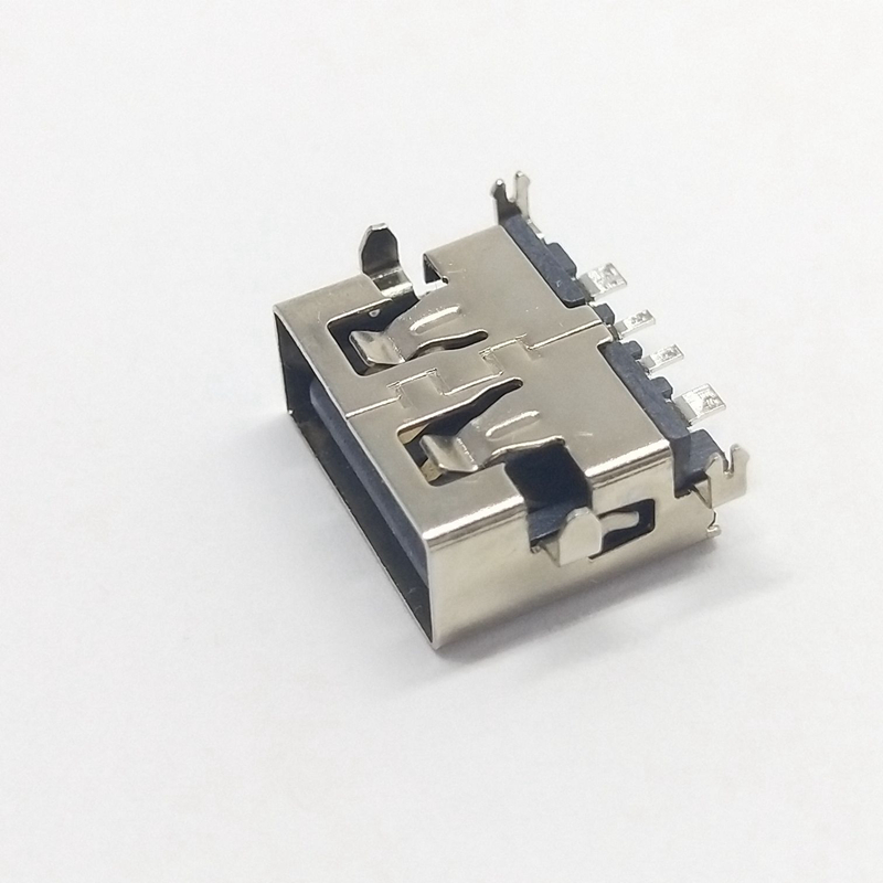 usb母座af20平口100沉板19四脚前插后贴直边大电流