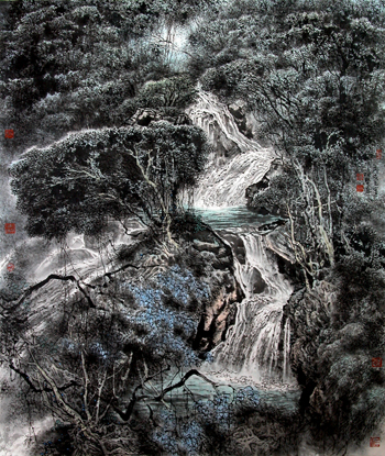 沈福馨 山水画《青城藏幽》                 